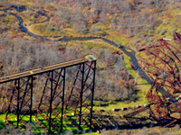 Мост Кинзу или Виадук Кинзу (Kinzua Viaduct), некогда называемый 'Восьмым чудом Света' (Kinzua Bridge State Park) - 'Стеклянный мост' штата Пенсильвания