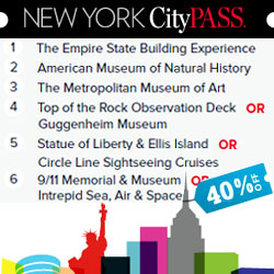 New York CityPass - пропуск на 6 самых популярных достопримечательностей Нью-Йорка, действует 9 дней или в течение выходных дней