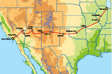 Нажмите для просмотра программы тура "Route 66" ("Трасса 66"): краткое описание тура, расстояния, маршрут (карта)