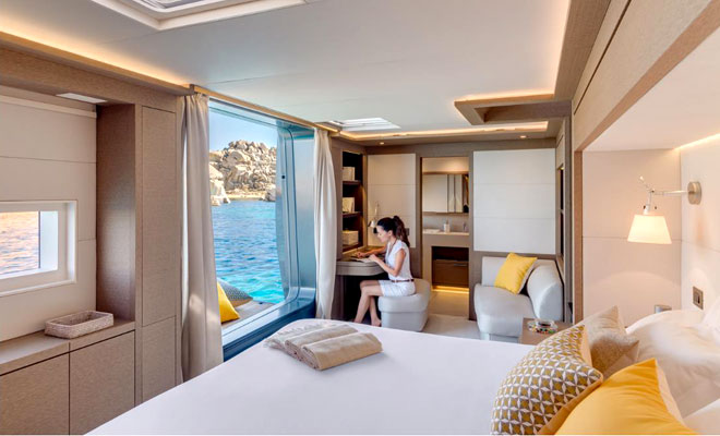     Spirit of Ponant. Ultra-luxury cruise catamaran Spirit of Ponant: Cabin